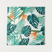 Tenture Motif floral sans couture avec feuilles. dos tropi (Devant (Horizontal))