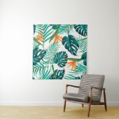 Tenture Motif floral sans couture avec feuilles. dos tropi (En situation (horizontale))