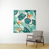 Tenture Motif floral sans couture avec feuilles. dos tropi (En situation)