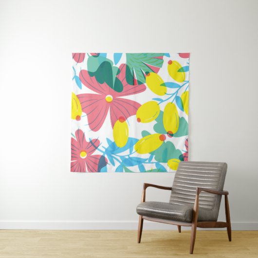 Tenture Motif floral transparent avec éléments de transpar (En situation (horizontale))