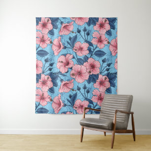 Tenture Motif floral tropical d'Hibiscus