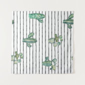 Tenture Motif fluide cactus aquarelle (Devant (Horizontal))