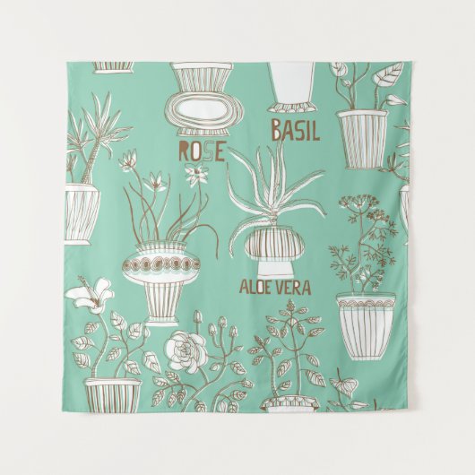 Tenture Motif fluide floral (Devant)