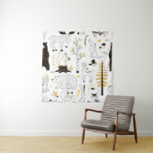 Tenture motif forestier d'automne (En situation)
