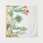 Tenture Motif frontalier des cactus en fleurs (Devant (Horizontal))
