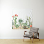 Tenture Motif frontalier des cactus en fleurs (En situation)