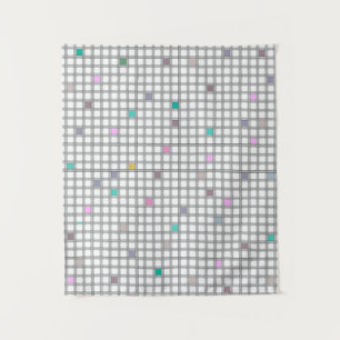 Tenture Motif géométrique À damiers multicolore