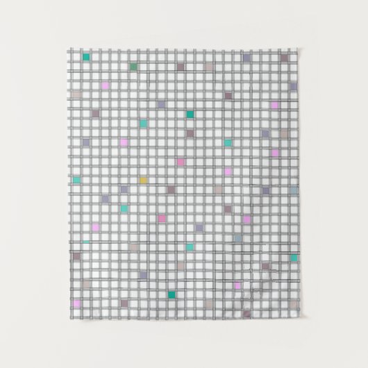 Tenture Motif géométrique À damiers multicolore (Devant)