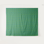 Tenture Motif géométrique Abstrait rétro en bleu et vert (Devant (Horizontal))