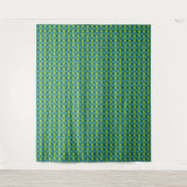 Tenture Motif géométrique Abstrait rétro en bleu et vert (Devant)