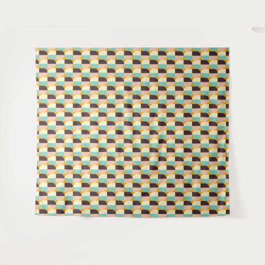 Tenture Motif géométrique avec des demi-cercles qui se che (Devant (Horizontal))