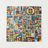 Tenture Motif géométrique coloré esthétique (Devant)