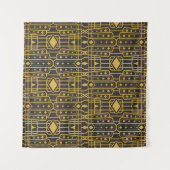 Tenture Motif géométrique de luxe Art Déco. Or (Devant (Horizontal))