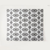 Tenture Motif géométrique ikat noir et blanc (Devant (Horizontal))