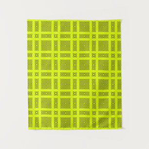 Tenture Motif géométrique jaune citron