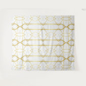 Tenture motif géométrique Marbre blanc et or (Devant (Horizontal))