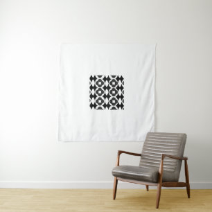 Tenture Motif géométrique minimaliste noir et blanc pour m