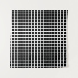 Tenture Motif géométrique sans couture. Carré noir sur bla