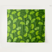 Tenture Motif Ginkgo sur vert foncé (Devant (Horizontal))