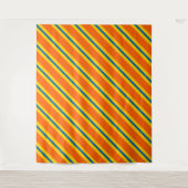 Tenture Motif Gras Bleu, Orange Et Jaune (Devant)