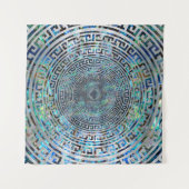 Tenture Motif grec circulaire de méandre - clé grecque (Devant (Horizontal))