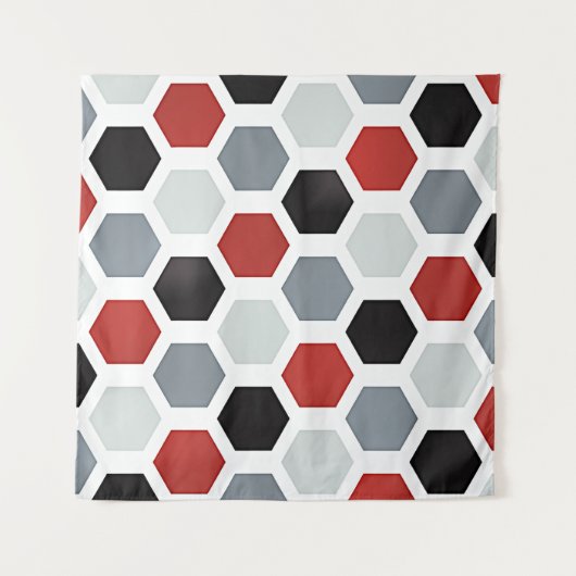 Tenture Motif Hexagon d'Art Moderne (Devant (Horizontal))