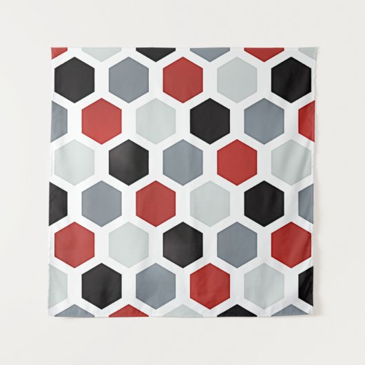 Tenture Motif Hexagon d'Art Moderne (Devant)