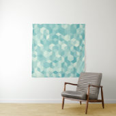 Tenture Motif Hexagonal bleu clair transparent (En situation)