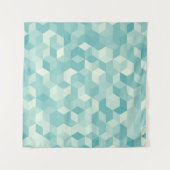 Tenture Motif Hexagonal bleu clair transparent (Devant)