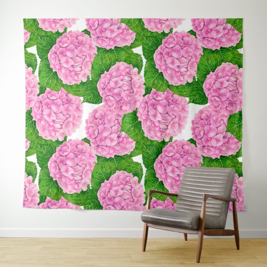 Tenture Motif Hydrangea (En situation (horizontale))