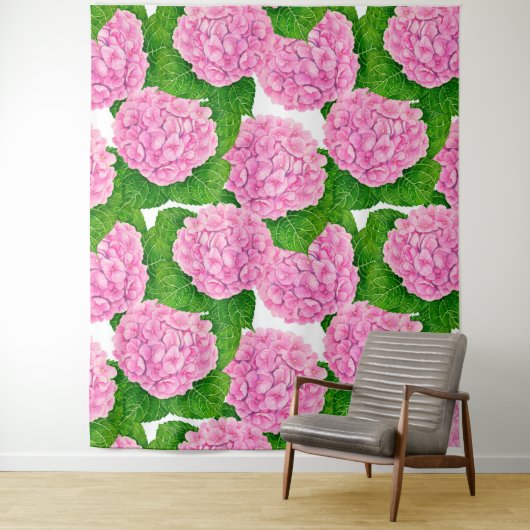 Tenture Motif Hydrangea (En situation)