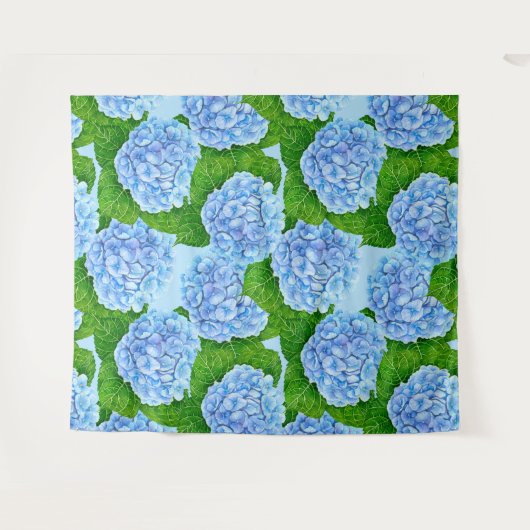Tenture Motif hydrangée bleu (Devant (Horizontal))