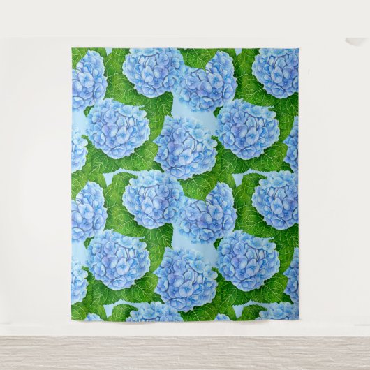 Tenture Motif hydrangée bleu (Devant)