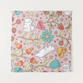 Tenture Motif impeccable avec lapins (Devant (Horizontal))