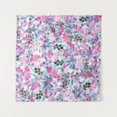 Tenture Motif incomparable de fleurs et de baies violettes (Devant (Horizontal))