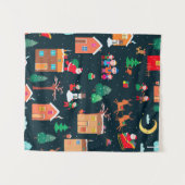 Tenture Motif incomparable de Noël heureux dans une villa (Devant (Horizontal))