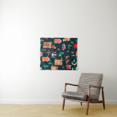 Tenture Motif incomparable de Noël heureux dans une villa (En situation (horizontale))