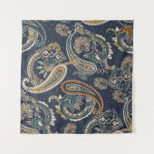 Tenture Motif indien traditionnel Paisley sur fond de terr (Devant (Horizontal))