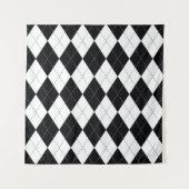 Tenture motif Jacquard sans couture en noir et blanc. Géom (Devant)