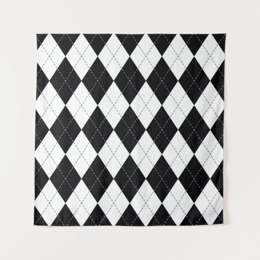 Tenture motif Jacquard sans couture en noir et blanc. Géom (Devant)