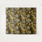 Tenture Motif jaune-brun fleuri à l'aquarelle. (Devant (Horizontal))