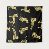 Tenture Motif léopard : Arrière - plan noir Cheetah (Devant (Horizontal))