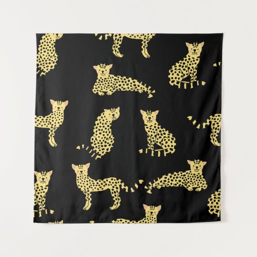 Tenture Motif léopard : Arrière - plan noir Cheetah (Devant)