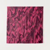 Tenture Motif Liquide Ondulé Rose Foncé (Devant (Horizontal))
