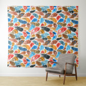 Tenture Motif lumineux avec plumes d'oiseaux (En situation (horizontale))