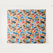 Tenture Motif lumineux avec plumes d'oiseaux (Devant (Horizontal))