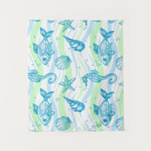 Tenture Motif marin de croquis (Devant)