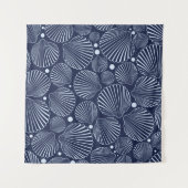 Tenture Motif marin sans soudure avec coquillages bleus. R (Devant)