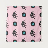 Tenture Motif mignon filé sans couture avec yeux de gribou (Devant (Horizontal))