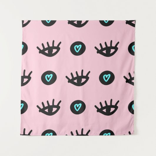 Tenture Motif mignon filé sans couture avec yeux de gribou (Devant)